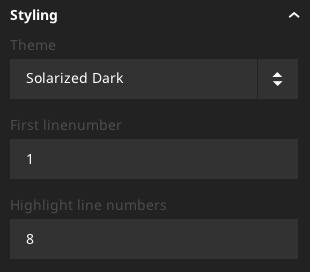 Code Editor Styling Options